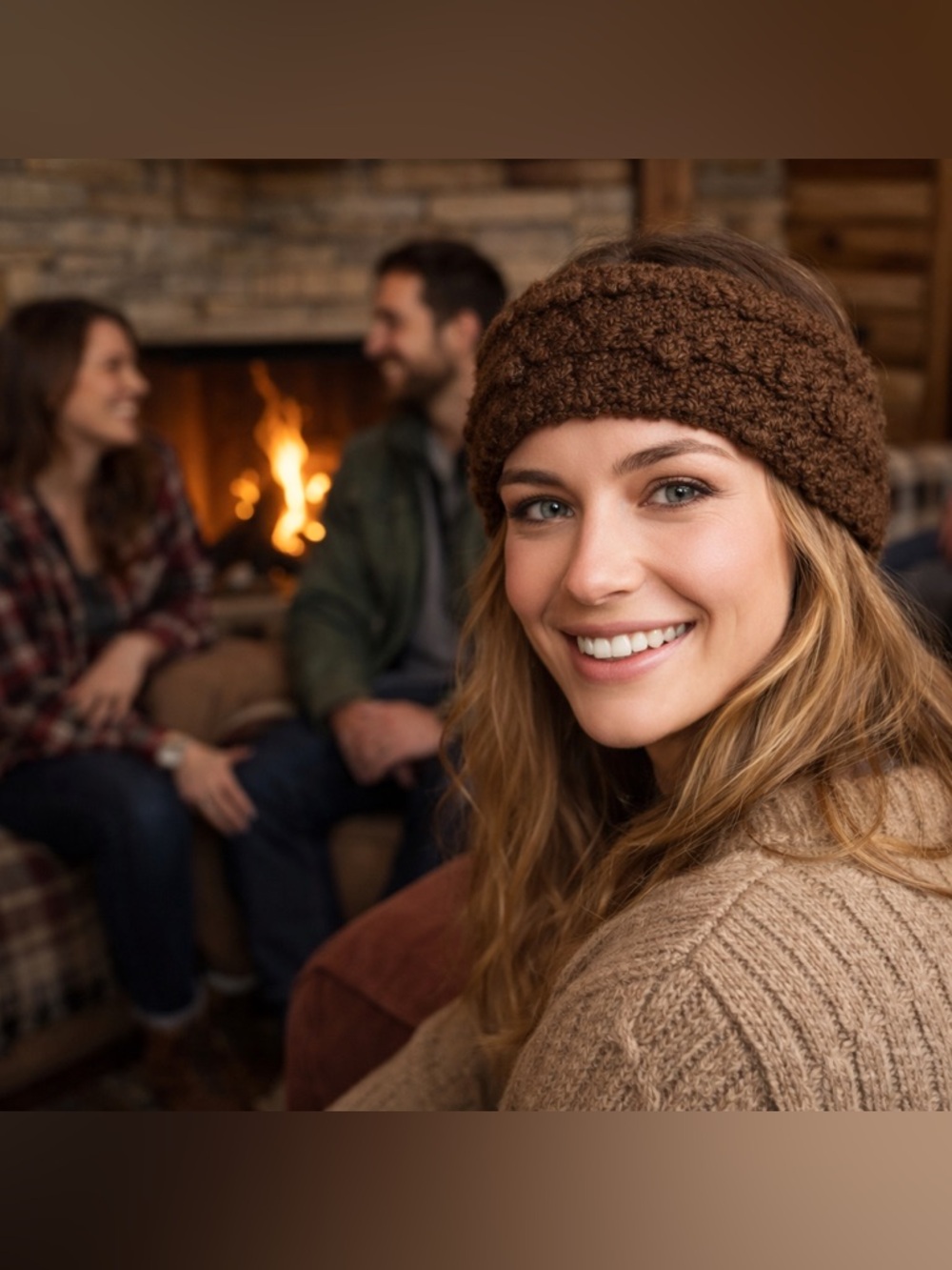 PUGS- Women’s Brown Knit Headband